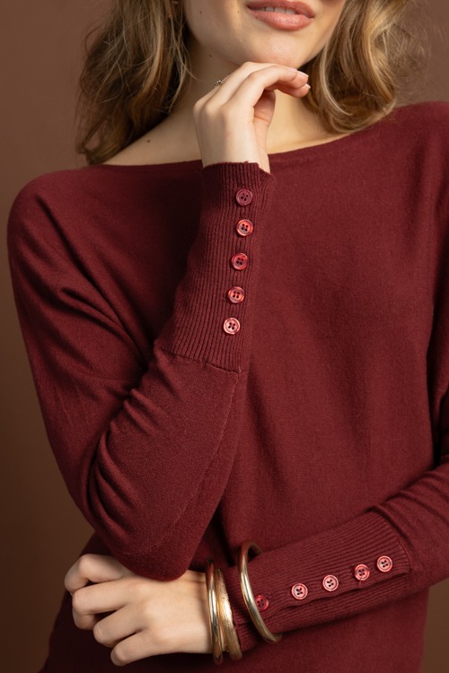 Boat Neck Dolman Sweater, Red - 1028-87h.jpg