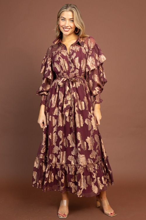 Metallic Floral Chiffon Maxi, Burgundy - 1029-172.jpg