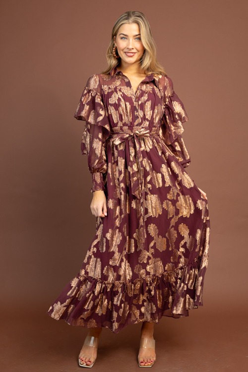 Metallic Floral Chiffon Maxi, Burgundy - 1029-173.jpg