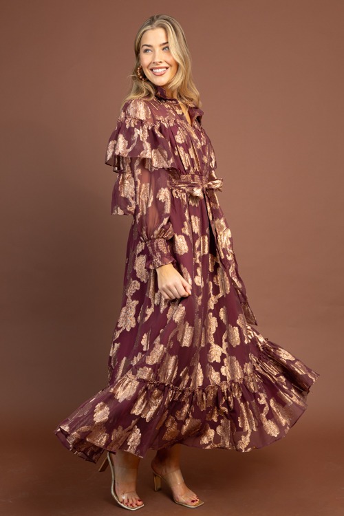 Metallic Floral Chiffon Maxi, Burgundy - 1029-174.jpg