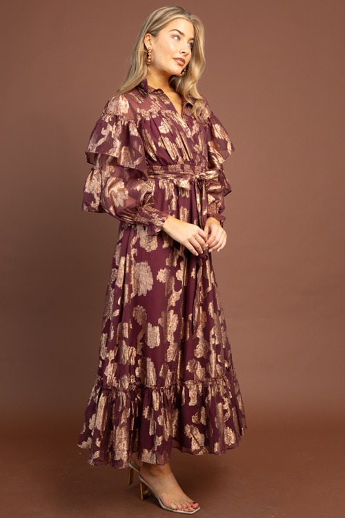 Metallic Floral Chiffon Maxi, Burgundy - 1029-175.jpg