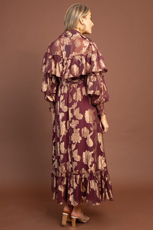 Metallic Floral Chiffon Maxi, Burgundy - 1029-176.jpg