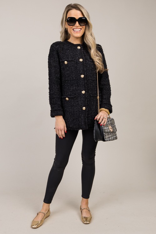 Tweed Stretch Button Jacket, Bl - 1029-48.jpg