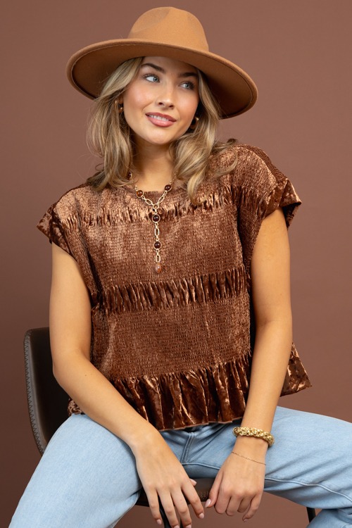 Velvet Smock Top, Brown - 1029-50.jpg