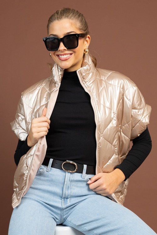 Metallic Cap Sleeve Puffer Vest - 1029-81.jpg