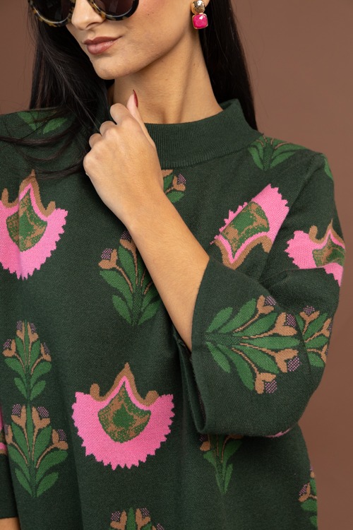 Floral Pattern Sweater, Hunter - 1030-100.jpg