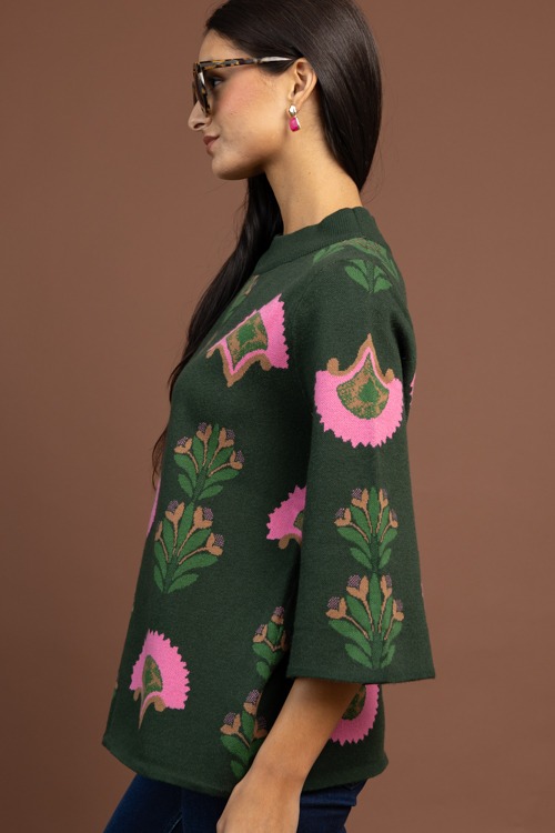 Floral Pattern Sweater, Hunter - 1030-103.jpg