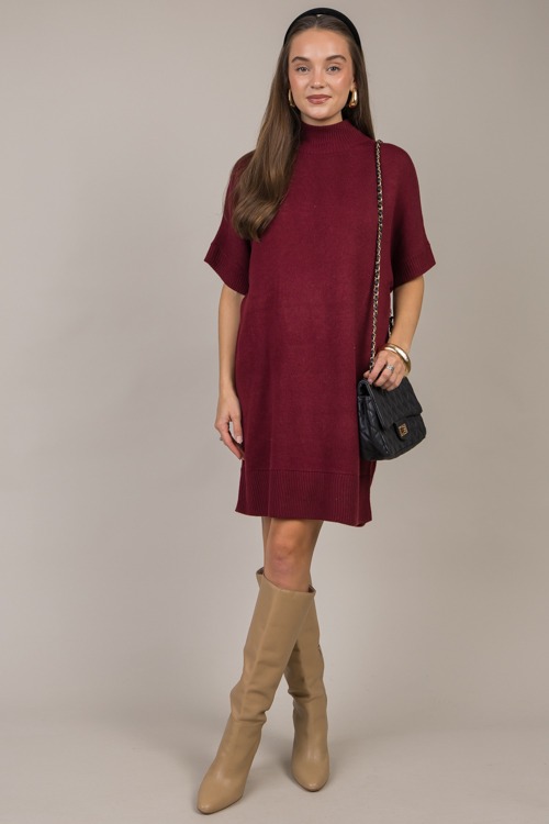 Marcie Sweater Dress, Burgundy