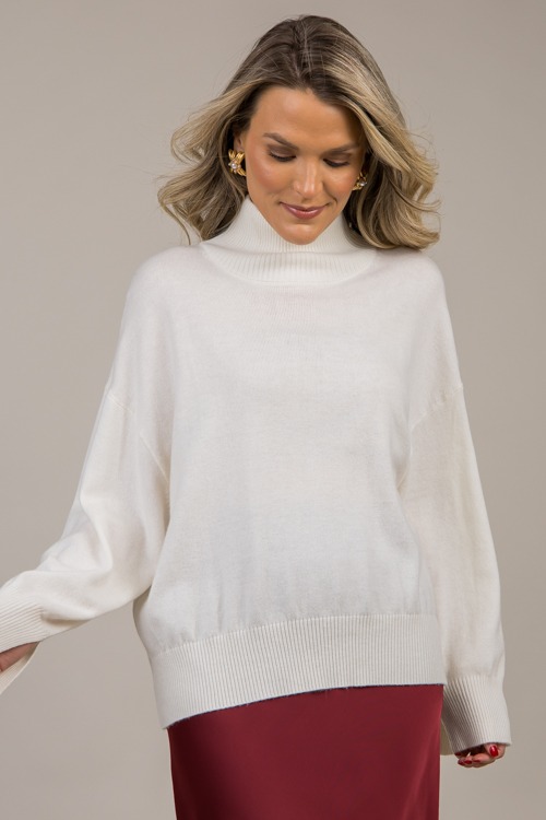 Holly Mock Sweater, Ivory