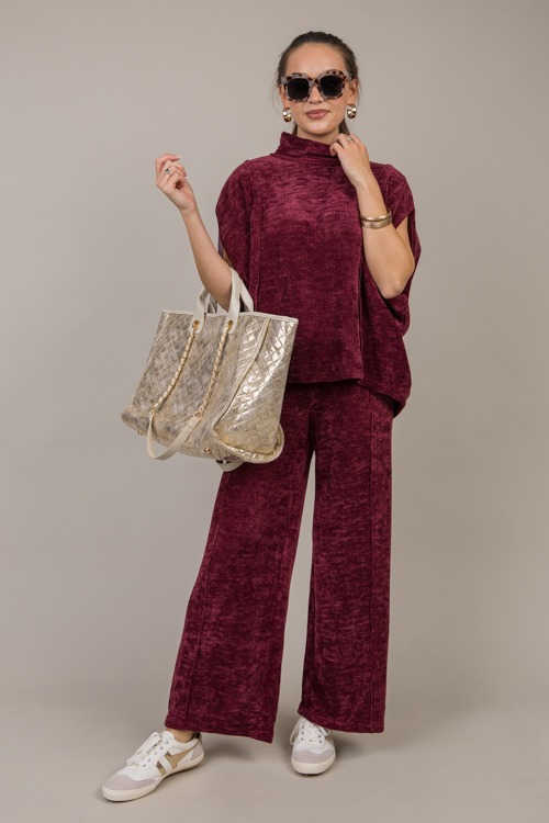 Beck Chenille Pants, Merlot