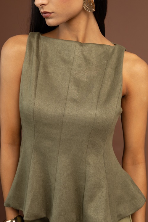 Suede Peplum Tank, Olive - 1030-39.jpg