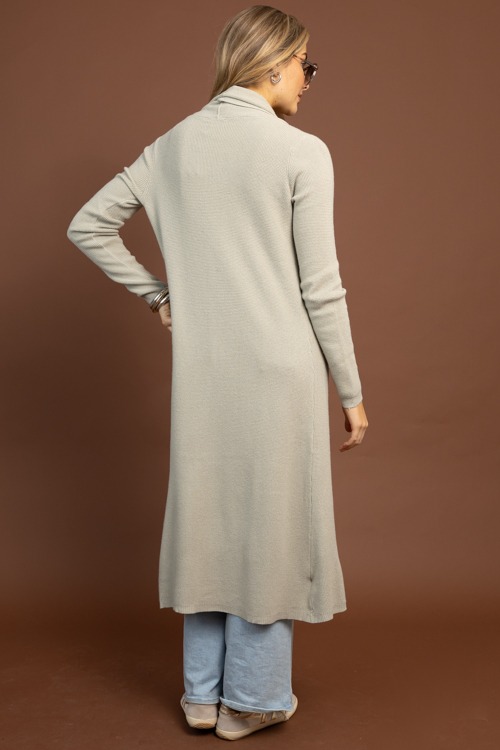 Waffle Knit Long Cardigan, Sage - 1030-60.jpg