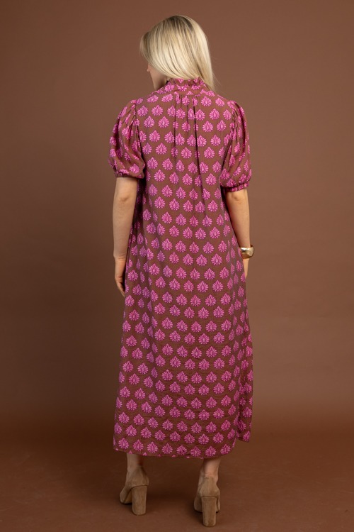 Printed Button Down Midi, Brown - 1030-85.jpg