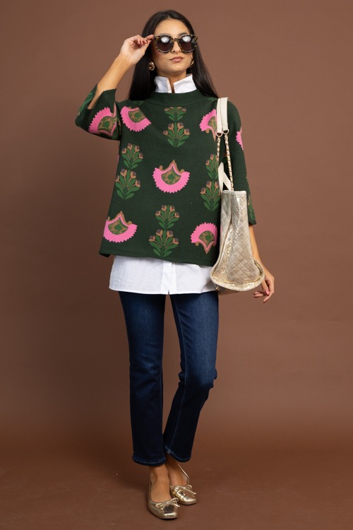 Floral Pattern Sweater, Hunter - 1030-99h.jpg