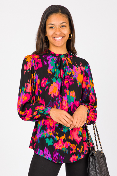 Bold Abstract Top, Black