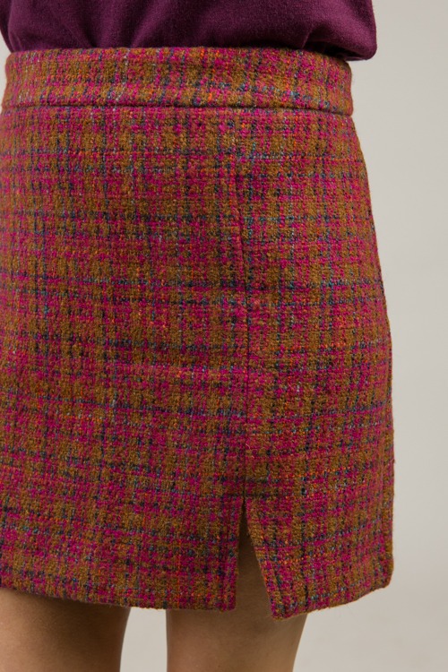 Tweed Mini Skirt, Plum Camel - 1031-6.jpg