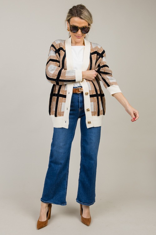 Plaid Button Cardigan, Caramel - 1031-64.jpg