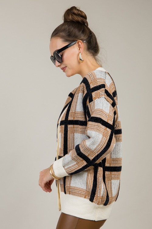 Plaid Button Cardigan, Caramel - 1031-66.jpg