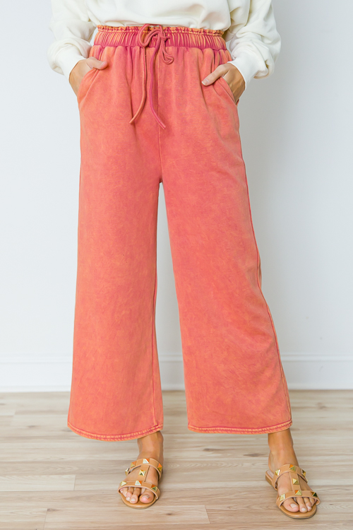 Mineral Wash Casual Pants, Rust