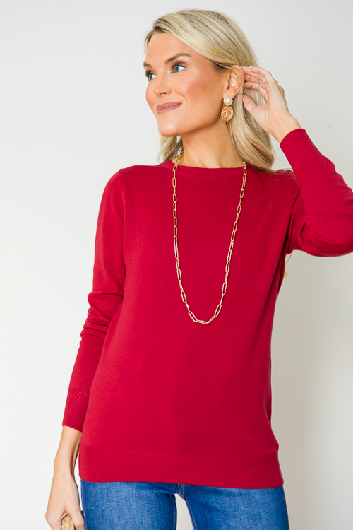 Coraline Classic Sweater, Red