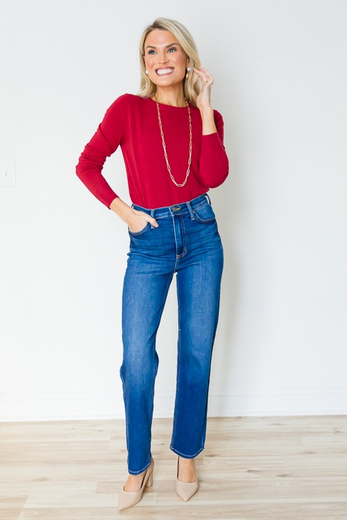 Coraline Classic Sweater, Red