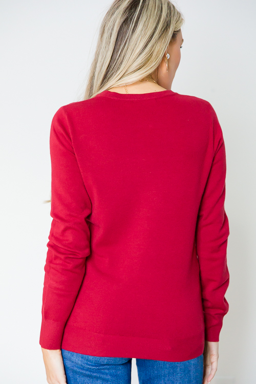 Coraline Classic Sweater, Red