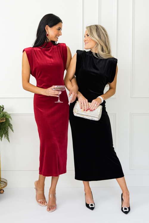 Modern Elegance Velvet Midi, Black