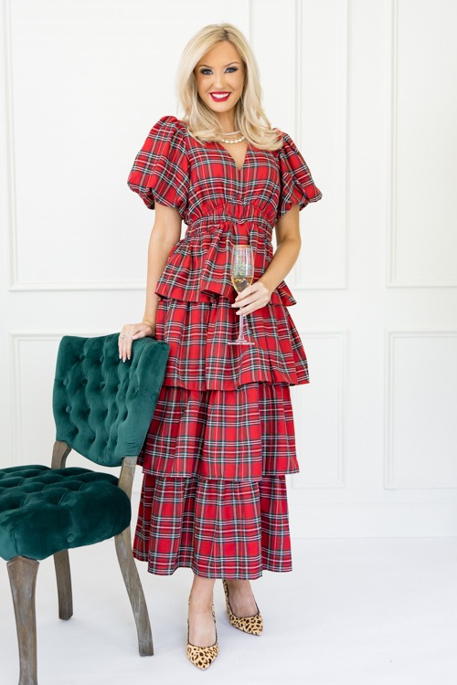 Tartan Ruffle Tier Maxi, Red - 1101-198.jpg