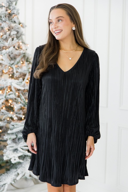 Pretty In Pleats Dress, Black