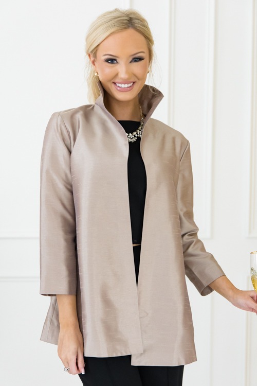 Luxe Flare Jacket, Taupe