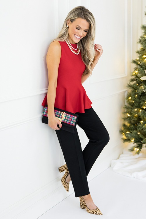 Chic Knit Peplum Top, Red - 1101-297.jpg