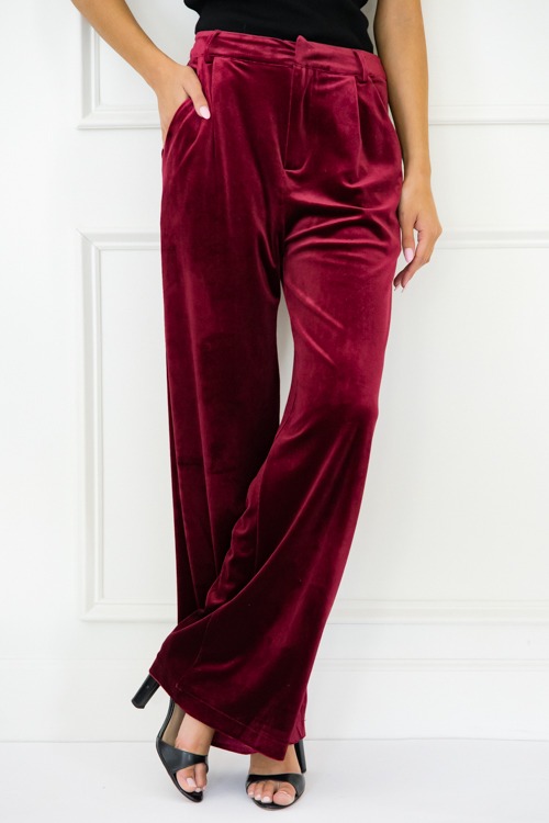 Faye Velvet Pants, Garnet