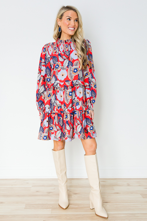 Flower Pop Smock Dress