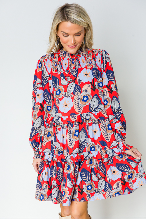 Flower Pop Smock Dress