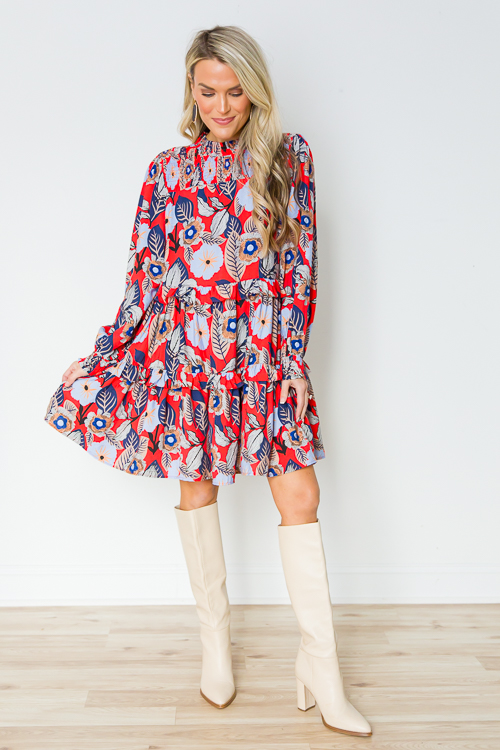 Flower Pop Smock Dress