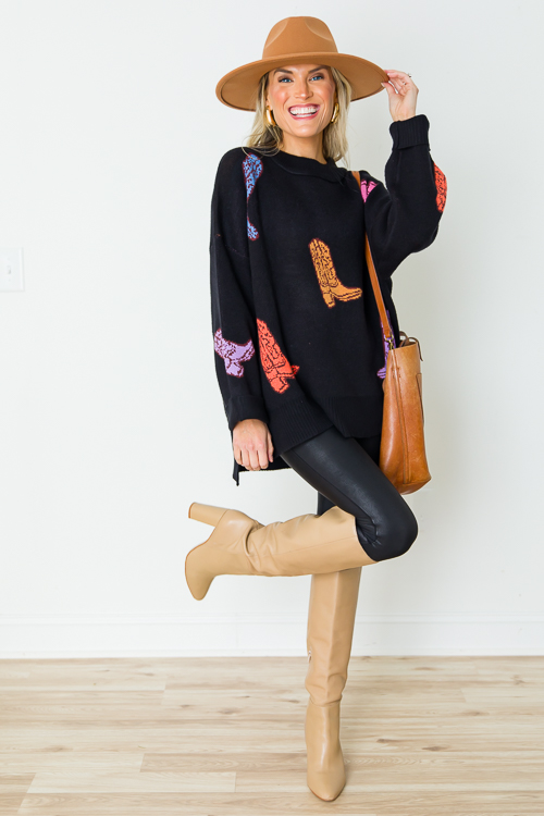 Multi Boot Sweater, Black