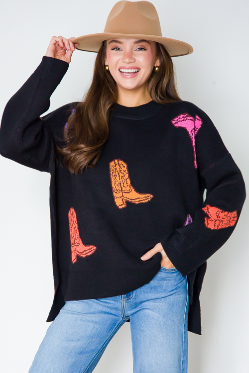 Multi Boot Sweater, Black