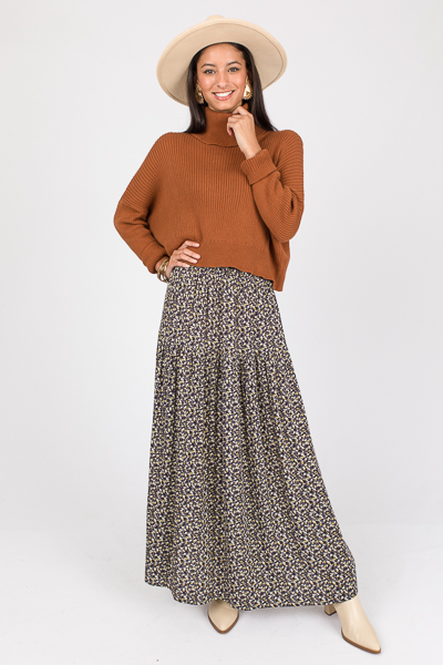 Alaya Floral Maxi Skirt, Navy