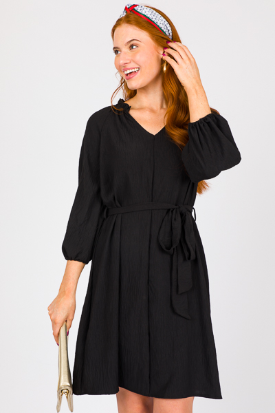 Juniper Belted Dress, Black