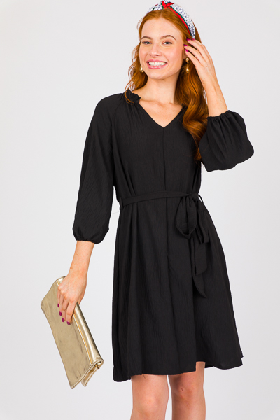 Juniper Belted Dress, Black