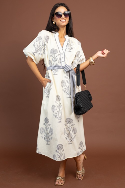 My Stripe Floral Maxi, Ecru Black - 1103-113.jpg