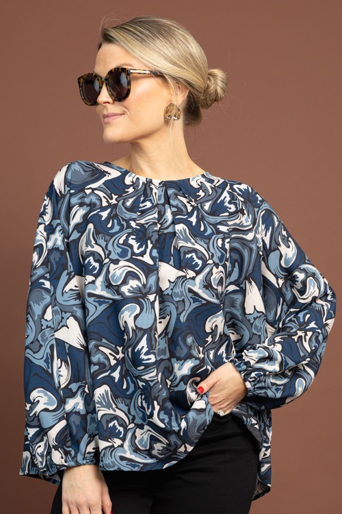 Marion Printed Blouse, Teal - 1103-15.jpg