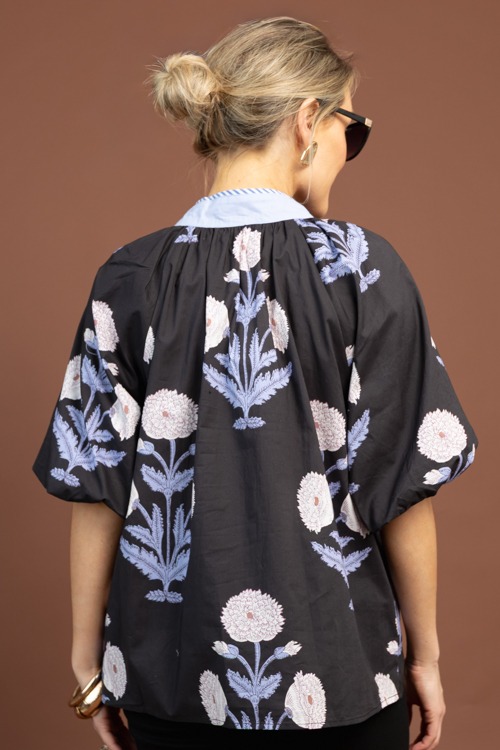 My Stripe Floral Top, Black Lt. Blue - 1103-64.jpg