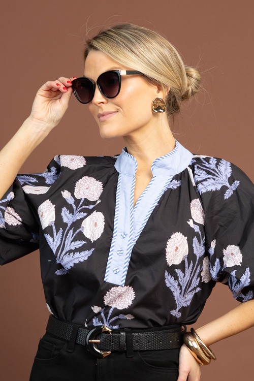 My Stripe Floral Top, Black Lt. Blue - 1103-65.jpg
