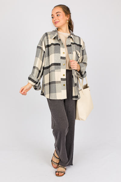 Dixie Plaid Shacket, Natural Mix