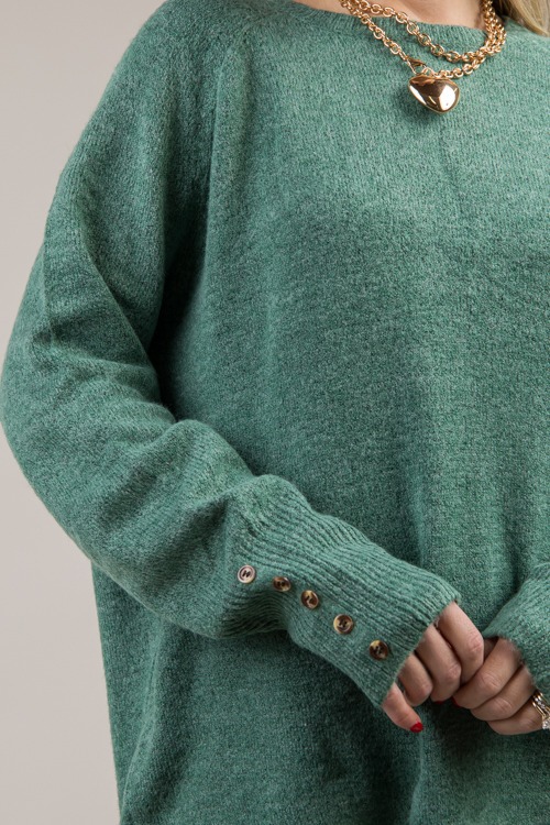 Button Wrist Sweater, Green - 1104-111.jpg