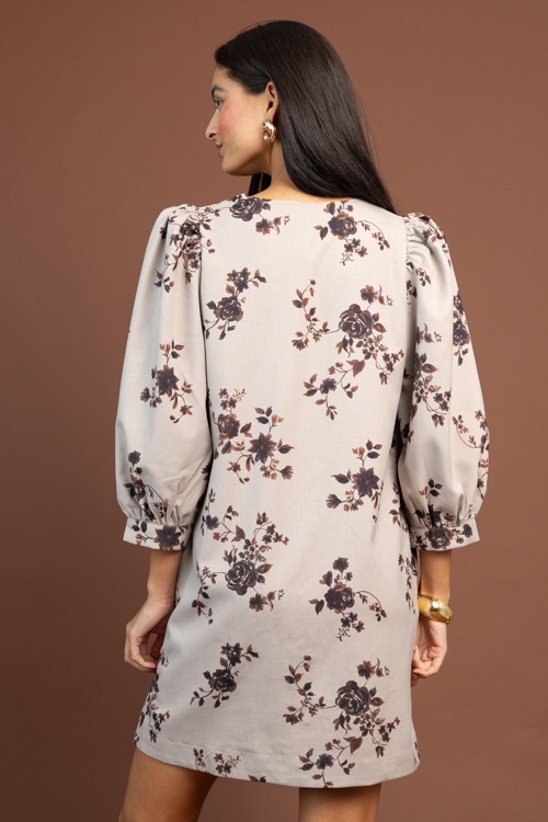 Sophisticated Floral Dress, Lt. Mocha - 1104-128.jpg
