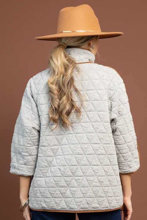 Suede Trim Quilted Jacket, Grey - 1104-18.jpg
