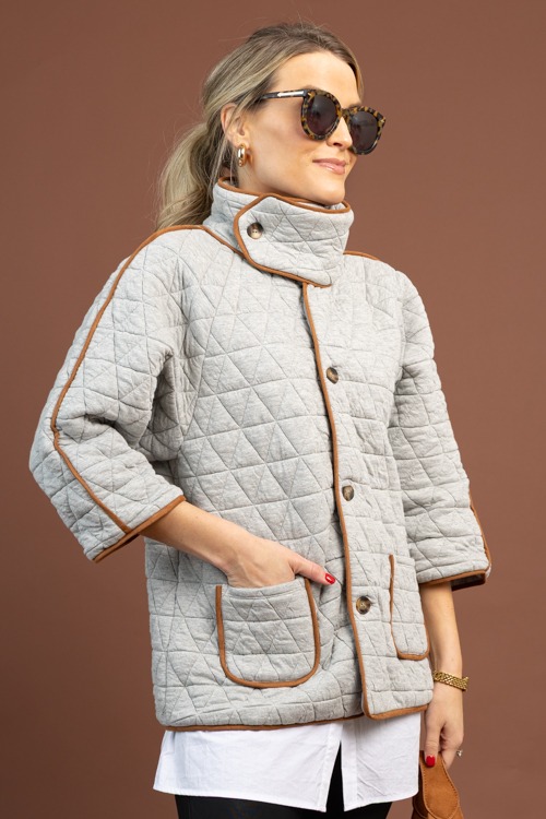 Suede Trim Quilted Jacket, Grey - 1104-20.jpg
