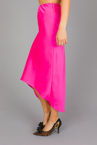 Hi-Lo Midi Skirt, Hyper Pink